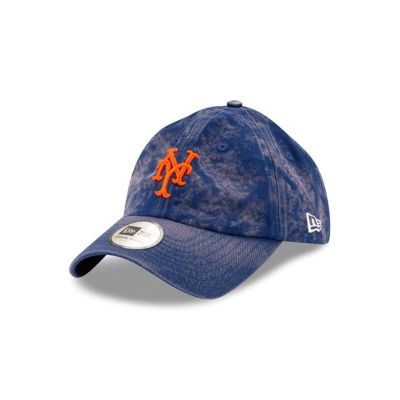 Blue New York Mets Hat - New Era MLB Hand Brush Wash Casual Classic Adjustable Caps USA2853107